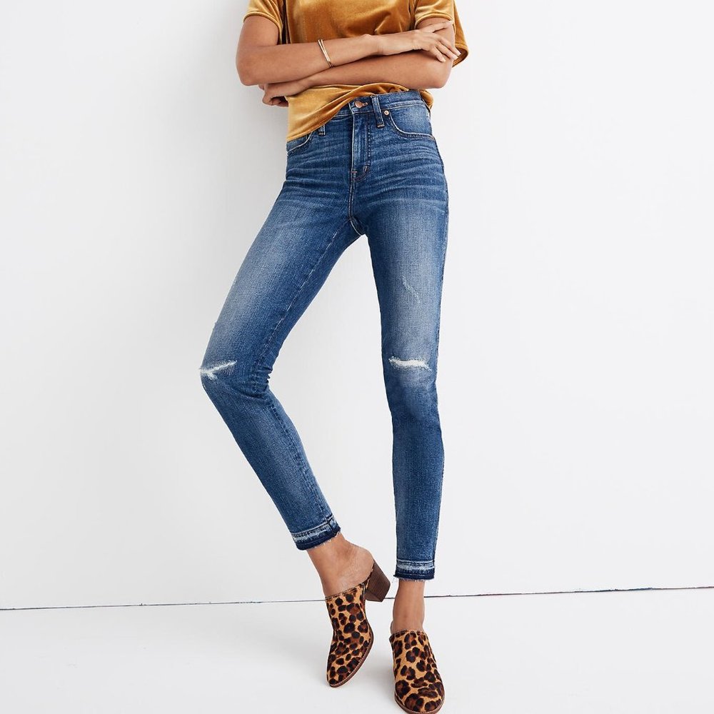 NWT Madewell Skinny Rip and Repair Edition Jeans in York Wash